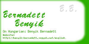 bernadett benyik business card